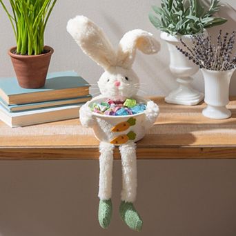 Evergreen Enterprises Fabric Bunny & Bowl Table Decor