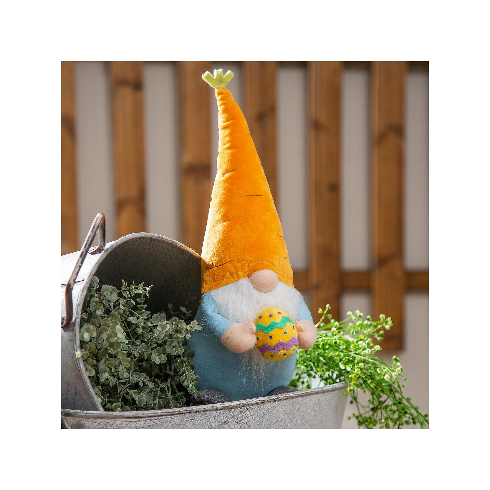 Evergreen Enterprises Easter Gnome with Carrot Hat Table Decor, Multi