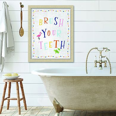 COURTSIDE MARKET Brush Your Teeth Framed Board Art