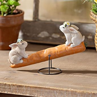 Evergreen Enterprises Bunnies on Carrot Seesaw Table Decor