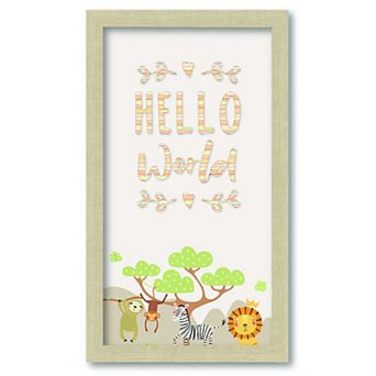 COURTSIDE MARKET Hello World Jungle Framed Board Wall Art