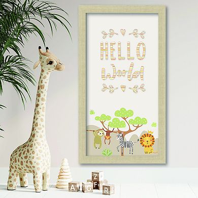 COURTSIDE MARKET Hello World Jungle Framed Board Wall Art