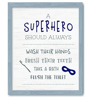 COURTSIDE MARKET Superhero Framed Board Wall Art