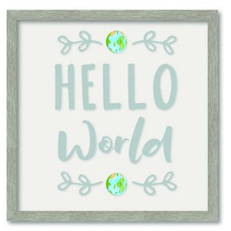 COURTSIDE MARKET Hello World Framed Board Wall Art