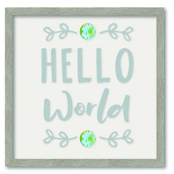 COURTSIDE MARKET Hello World Framed Board Wall Art