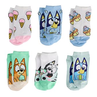 Girl's Bluey Sweets No-Show 6-Pack Socks