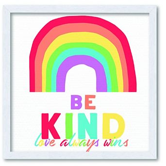 COURTSIDE MARKET Be Kind Rainbow Framed Board Wall Art