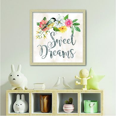 COURTSIDE MARKET Sweet Dreams Floral Framed Board Wall Decor