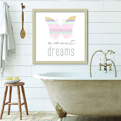 COURTSIDE MARKET Sweet Dreams Butterfly Framed Board Wall Decor