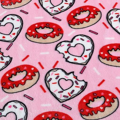 Betsey Johnson Donut Hearts Pink Throw Blanket