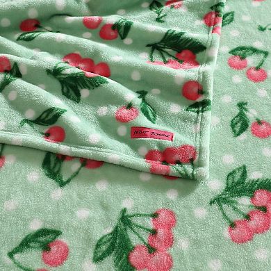Betsey Johnson Cherry Polka Dot Throw Blanket