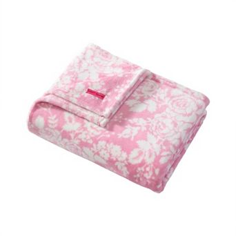 Betsey Johnson Cottage Floral Pink Throw Blanket
