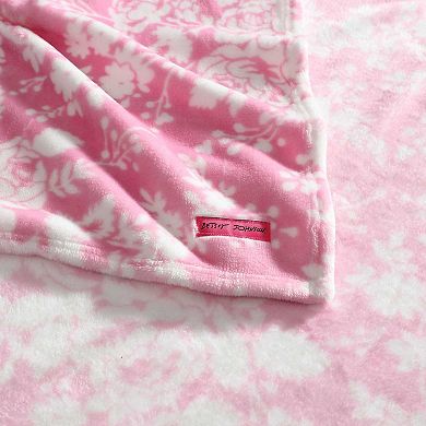 Betsey Johnson Cottage Floral Pink Throw Blanket
