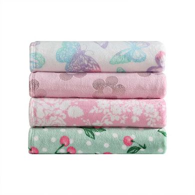 Betsey Johnson Cottage Floral Pink Throw Blanket