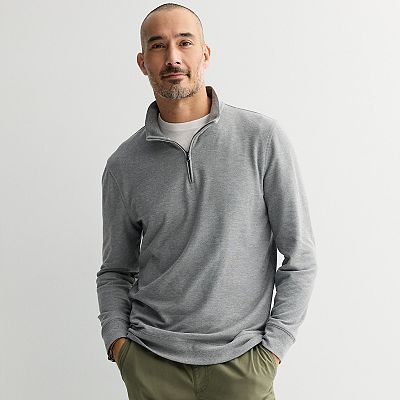 Pull à Capuche Mi-Zip Sonoma Sport Homme - Gris, Taille L, Occasion Très Bon État