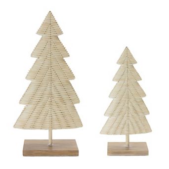 Melrose 2 pc Woven Wicker Design Pine Tree Set