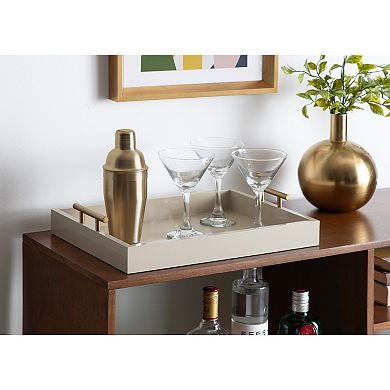 Lipton Decorative Wood Tray with Metal Handles 16.5x12.25