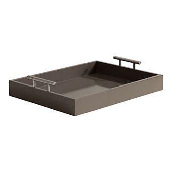 Lipton Decorative Wood Tray with Metal Handles 16.5x12.25