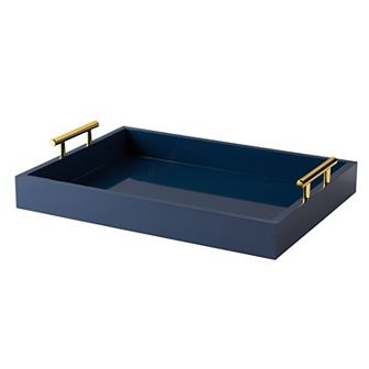 Lipton Decorative Wood Tray with Metal Handles 16.5x12.25
