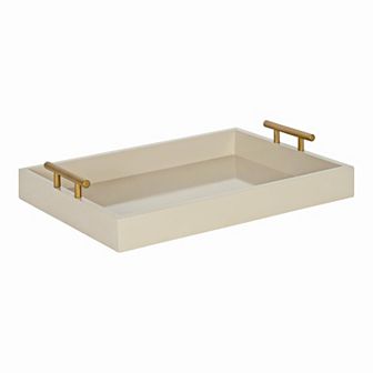 Lipton Decorative Wood Tray with Metal Handles 16.5x12.25