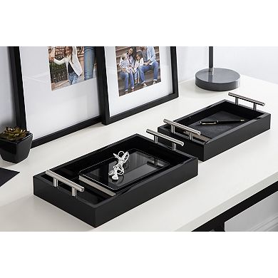 Lipton Rectangle Wood Tray Set 2 Piece