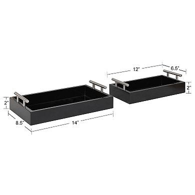 Lipton Rectangle Wood Tray Set 2 Piece