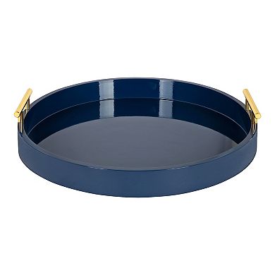 Lipton Round Decorative Tray with Metal Handles 18" Diameter