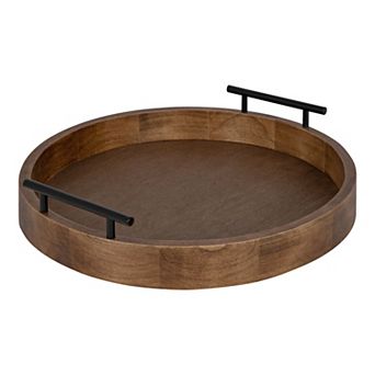 Lipton Round Decorative Tray with Metal Handles 18" Diameter
