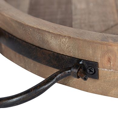 Marmora Wood and Metal Round Tray 18" Diameter