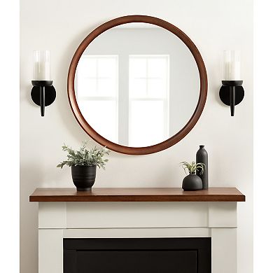 Hatherleigh Round Wood Wall Mirror