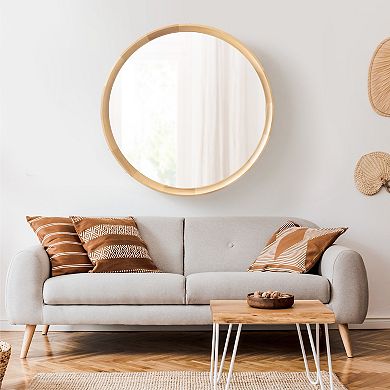 Hatherleigh Round Wood Wall Mirror