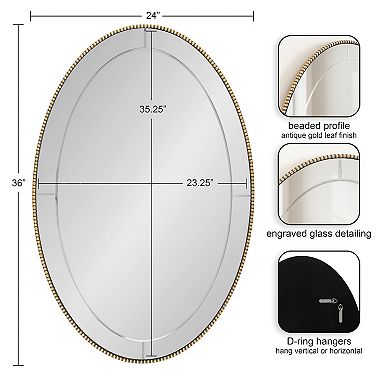 Gwendolyn Beaded Oval Wall Mirror