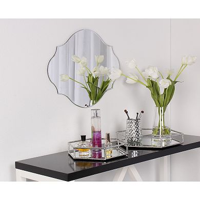 Felicia Nesting Metal Mirrored Decorative Trays 2 Piece