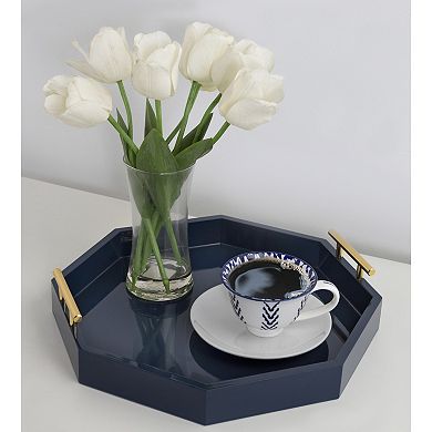 Lipton Octagon Decorative Tray with Metal Handles 18x18