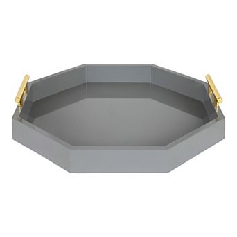 Lipton Octagon Decorative Tray with Metal Handles 18x18
