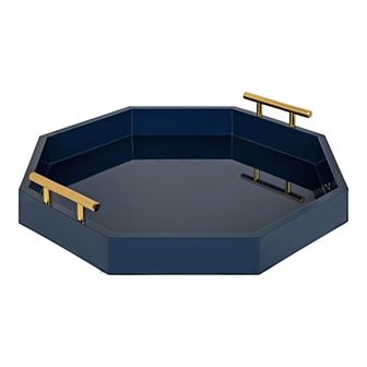 Lipton Octagon Decorative Tray with Metal Handles 18x18