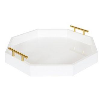 Lipton Octagon Decorative Tray with Metal Handles 18x18