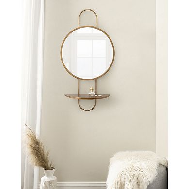 Patel Round Mirror with Shelf