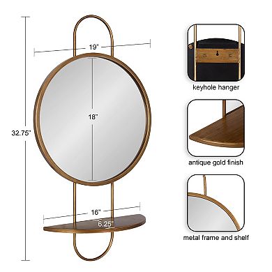 Patel Round Mirror with Shelf