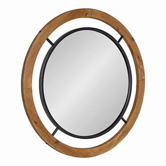 Whalen Round Wood Wall Mirror 32x32