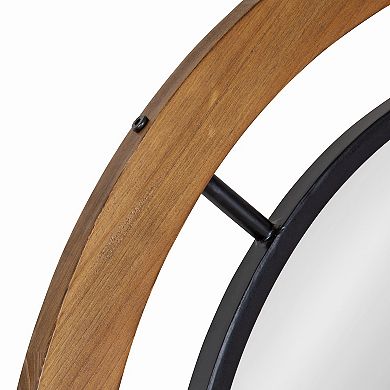 Whalen Round Wood Wall Mirror 32x32