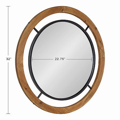 Whalen Round Wood Wall Mirror 32x32