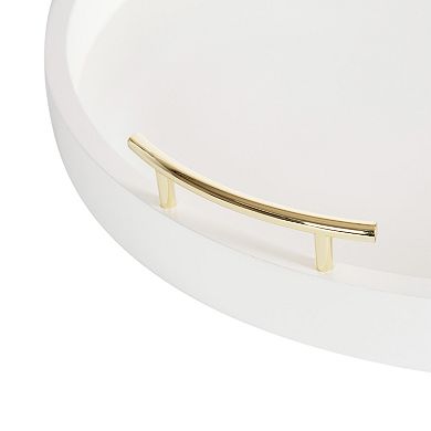 Lipton Round Decorative Tray with Metal Handles 22" Diameter