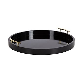 Lipton Round Decorative Tray with Metal Handles 22" Diameter