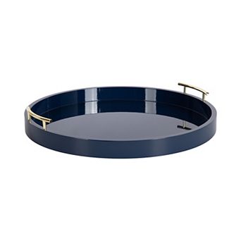 Lipton Round Decorative Tray with Metal Handles 22" Diameter