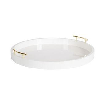 Lipton Round Decorative Tray with Metal Handles 22" Diameter