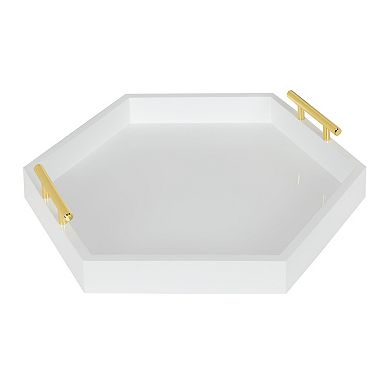 Lipton Hexagon Decorative Tray with Metal Handles 18x18