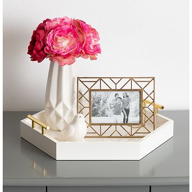 Lipton Hexagon Decorative Tray with Metal Handles 18x18