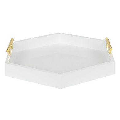 Lipton Hexagon Decorative Tray with Metal Handles 18x18
