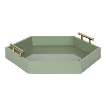 Lipton Hexagon Decorative Tray with Metal Handles 18x18